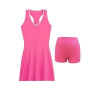 Abito Sportivo da Donna con Pantaloncini da Tennis Set da Due Pezzi Traspirante Abbigliamento da Golf for Badminton da Esterno Tuta da Palestra Nera Bianca Rosa(Pink,M)