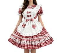 Abito tradizionale bavarese da donna, in velluto, alla moda, per Oktoberfest, elegante, con maniche a balze, per una festa tradizionale tedesca, stile grembiule con scollo a cuore.