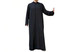 Abito tradizionale da preghiera per uomo , con colletto alla coreana, bottoni e mezzo-patta, in colore tinta unita L,M,S,XL,XS,XXL,XXS,XXXLColore unicoTessuto intrecciato