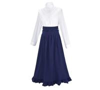 Abito tradizionale Dirndl, da donna, classico, in due pezzi, per cosplay, eventi storici, elegante costume medievale, Blu, S