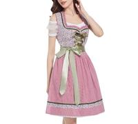 Abito tradizionale Dirndl da donna, colore rosa, con camicetta Dirndl, 3 pezzi, alla moda, costume tradizionale bavarese, elegante costume tradizionale bavarese