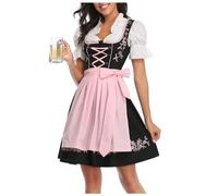 Abito tradizionale Dirndl da donna nero, abito tradizionale bavarese, con camicetta Dirndl, 3 pezzi, elegante abito tradizionale bavarese, per Oktoberfest