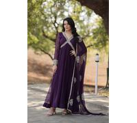 Abito tradizionale indiano Bollywood Anarkali Salwar cucito abbigliamento per...