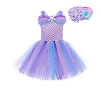 Abito tutu a sirena per ragazze,Costume da ballo di carnevale per le vacanze della principessa | Abito tutu da principessa con fascia per capelli, abiti da principessa per il compleanno di Halloween