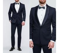 Abito Uomo 50 52 54 56 Slim Fit Completo Vestito Cerimonia Da Sposo Blu elegante