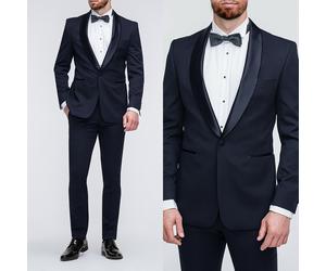Abito Uomo 50 52 54 56 Slim Fit Completo Vestito Cerimonia Da Sposo Blu elegante