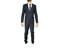 Abito Uomo Completo Blu Giacca Pantalone Cravatta Elegante Classico Tinta Unita