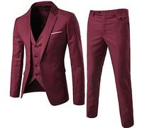 Abito Uomo Completo - Giacca e Pantaloni Abiti Cerimonia Uomo Tinta Unita Taglie Forti Classica Blazer Vintage per Matrimoni e Affari
