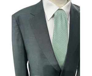 ABITO UOMO MADE IN ITALY VERDE SCURO PIED POULE CHICCO SLIM FIT D7 TAGLIA 44 46