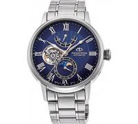 Abito Uomo Orient Star Classic Moon Phase Mechanical M45 Quadrante Blu...