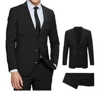 Abito Uomo Sartoriale Nero Slim Fit Vestito Elegante Da Cerimonia 46 48 50 52