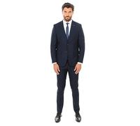 Abito Uomo Slim Fit Elegante Completo Blu Sartoriale in Microfantasia Martellata Classico (48, Numeric_48)