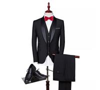 abito vestito completo nero smoking giacca pantalone gilet 3 pezzi SLIM 1124