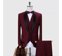 abito vestito completo rosso smoking giacca pantalone gilet 3 pezzi SLIM 1124