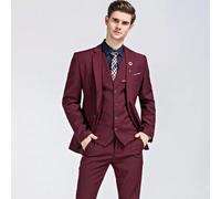 abito vestito completo rosso smoking giacca pantalone gilet 3 pezzi SLIM 1125