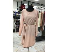 Abito vestito donna manica lunga cn cinta Very simple 42 44 rosa cipria cocktail