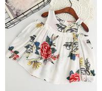 Abito vestito vestitino elegante cerimonia Bimba bambina bianco fiori B104