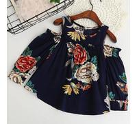 Abito vestito vestitino elegante cerimonia Bimba bambina nero fiori B104