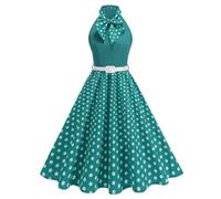 Abito vintage anni '50 Pin Up da donna, abito da donna con guinguette, anni '50, abito rockabilly, senza maniche, a pois, abiti da cocktail swing per carnevale, ballo di fine anno, serale, guinguette