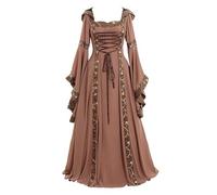 Abito vintage da donna, a maniche a tromba, abito medievale da donna, taglia grande, con cappuccio, taglio ampio, chic, fluido, stile rinascimentale, gotico, vittoriano, cortile, cosplay, lungo