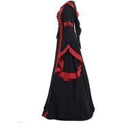 Abito vintage da donna, a maniche a tromba, abito medievale, taglia grande, vestibilità ampia, fluida, per degradare rinascimentale, cortile, Halloween, gotico, chic, cosplay, strega, carnevale, festa