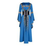 Abito vintage da donna, stile 17, retrò, medievale, gotico, rinascimentale, vittoriano, fata, strega, elfo, cosplay, feste, carnevale, Halloween, Blu, M