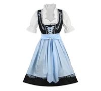 Abito vintage da donna, stile 48, retrò, medievale, gotico, rinascimentale, vittoriano, fata, strega, elfo, cosplay, feste, carnevale, Halloween, Blu, 3XL
