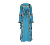 Abito vintage da donna, stile 63, retrò, medievale, gotico, rinascimentale, vittoriano, fata, strega, elfo, cosplay, feste, carnevale, Halloween, Blu, M