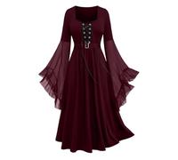 Abito vintage da donna, stile 86, retrò, medievale, gotico, rinascimentale, vittoriano, fata, strega, elfo, cosplay, feste, carnevale, Halloween, vino, S