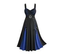 Abito vintage da donna, stile 90, retrò, medievale, gotico, rinascimentale, vittoriano, fata, strega, elfo, cosplay, feste, carnevale, Halloween, Blu, M