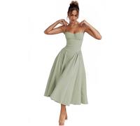 Abito Vintage Halter SR-9880, Verde chiaro, M