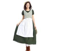 Abito Vittoriano Donna,Costume di Halloween Abito Scozzese da Giardino Verde Scuro Abito Medievale