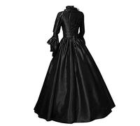 Abito Vittoriano Donna Medievale Lungo Abitos Palazzo Vintage Patchwork Vintage Vestito da Sera Elegante da Principessa con Maniche Svasate Vestiti Donna da Palazzo Cosplay per Halloween Carnevale