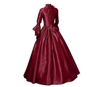 Abito Vittoriano Donna Medievale Lungo Abitos Palazzo Vintage Patchwork Vintage Vestito da Sera Elegante da Principessa con Maniche Svasate Vestiti Donna da Palazzo Cosplay per Halloween Carnevale