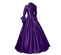 Abito Vittoriano Donna Medievale Lungo Abitos Palazzo Vintage Patchwork Vintage Vestito da Sera Elegante da Principessa con Maniche Svasate Vestiti Donna da Palazzo Cosplay per Halloween Carnevale