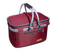 ABIUBIU Borsa termica per la spesa, grande cestello termico isolato, borsa per il pranzo, scalda ufficio, supporto laterale, 2 manici, posizione verticale (Burgundy)
