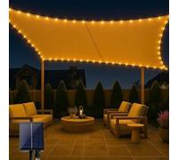 ABIUBIU Tenda da sole impermeabile, 3 x 4 m, con catena luminosa a LED integrata, protezione dai raggi UV, resistente alle intemperie, per terrazze, giardini, terrazze e prati (beige)