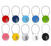 Abiyou 10 Pcs 3 Cifre Lucchetto,Lucchetto Armadietto con Cavo,Lucchetto a Combinazione 3 Cifre,Lucchetti con Combinazione Piccoli,per Scatole di Gioielli,Mini Scatole,Zaini,Valigie