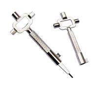 Abiyou 2 Pezzi Chiave da Costruzione Universale, Chiave Universale in Lega di Zinco, Chiave Multifunzione con Scala, Chiave Universale della Costruzione, per Finestre e Porte (Argento)