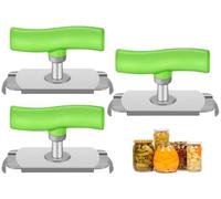 Abiyou 3 Pezzi Apri-Coperchi Da Cucina Regolabile e Multifunzionale,Apri-Coperchi Facile Per Mani Deboli,Apribarattoli Senior,Per Famiglie,Picnic,Camping (Verde)