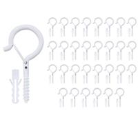 Abiyou 30PCS Ganci Avvitabili Ganci Q-Hanger, Ganci a Vite per Soffitto con Fibbia di sicurezza, Soffitto Chiusura Sicurezza Gancio, Gancio per Vite Acciaio Inossidabile, per Gabbia, Botanica (Bianco)