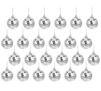 Abiyou Disco Mirror Ball, 24PCS Sfera a Specchio, 3CM Palla Discoteca da Appendere, Palline da Discoteca, Sfera a Specchio da Discoteca, per Decorazione Fai da Te, Torte, Feste,Decorazione Della Cas