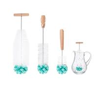 Abiyou Spazzola per Bottiglie da 35 CM, 3 Pezzi Detergente per Bottiglie Senza Graffi, Setole Dure e Spugna Morbida, Compatibile con Bottiglia di Vetro Sodastream, Scovolino per Bottiglie, per Biberon