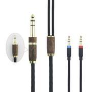 ABLET Cavo audio 7N OCC placcato argento da 3,5 mm maschio e adattatore da 6,35 mm, compatibile con cuffie Hifiman Ananda, Arya, Sundara, HE400SE, HE4XX, Edition XS (versione 2 x 3,5 mm)