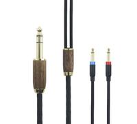 ABLET Cavo audio di ricambio da 6,35 mm, compatibile con Denon AH-D7200 AH-D7100 AH-D9200 AH-D5200, per cuffie Focal Elear 6N OCC rame placcato argento cavo guscio in legno di noce
