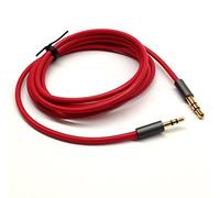 ABLET Cavo ausiliario per auto con design placcato oro da 3,5 mm a 2,5 mm, cavo audio compatibile con cuffie Bose, per cuffie JBL, smartphone, tablet, lettore MP3, rosso, 200 cm