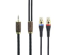 ABLET Cavo bilanciato da 2,5 mm 6N OCC rame placcato argento cavo 2,5 mm Trrs bilanciato maschio compatibile con cuffie Audeze LCD-2, LCD-4, LCD-3, LCD-X, LCD-XC, guscio in legno di noce