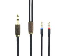 ABLET Cavo bilanciato da 4,4 mm 7N OCC, rame placcato argento, alloggiamento in legno di noce, compatibile con cuffie Hifiman Sundara, Ananda, Arya, HE400SE, HE4XX, HE-400i (versione 2 x 3,5 mm)