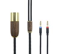 ABLET Cavo bilanciato XLR 4 pin 3 m, 7N OCC rame placcato argento, alloggiamento noce, compatibile cuffie Hifiman Sundara, Ananda, Arya, HE400SE, HE4XX, HE-400i