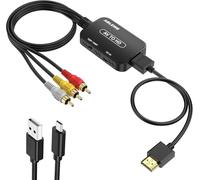 ABLEWE Convertitore RCA to HDMI con Cavi HDMI e RCA, Adattatore RCA HDMI 1080P da Composito a HDMI Supporta PAL/NTSC per Roku/VHS/VCR/Lettori Blu-ray DVD-2021 più Recente